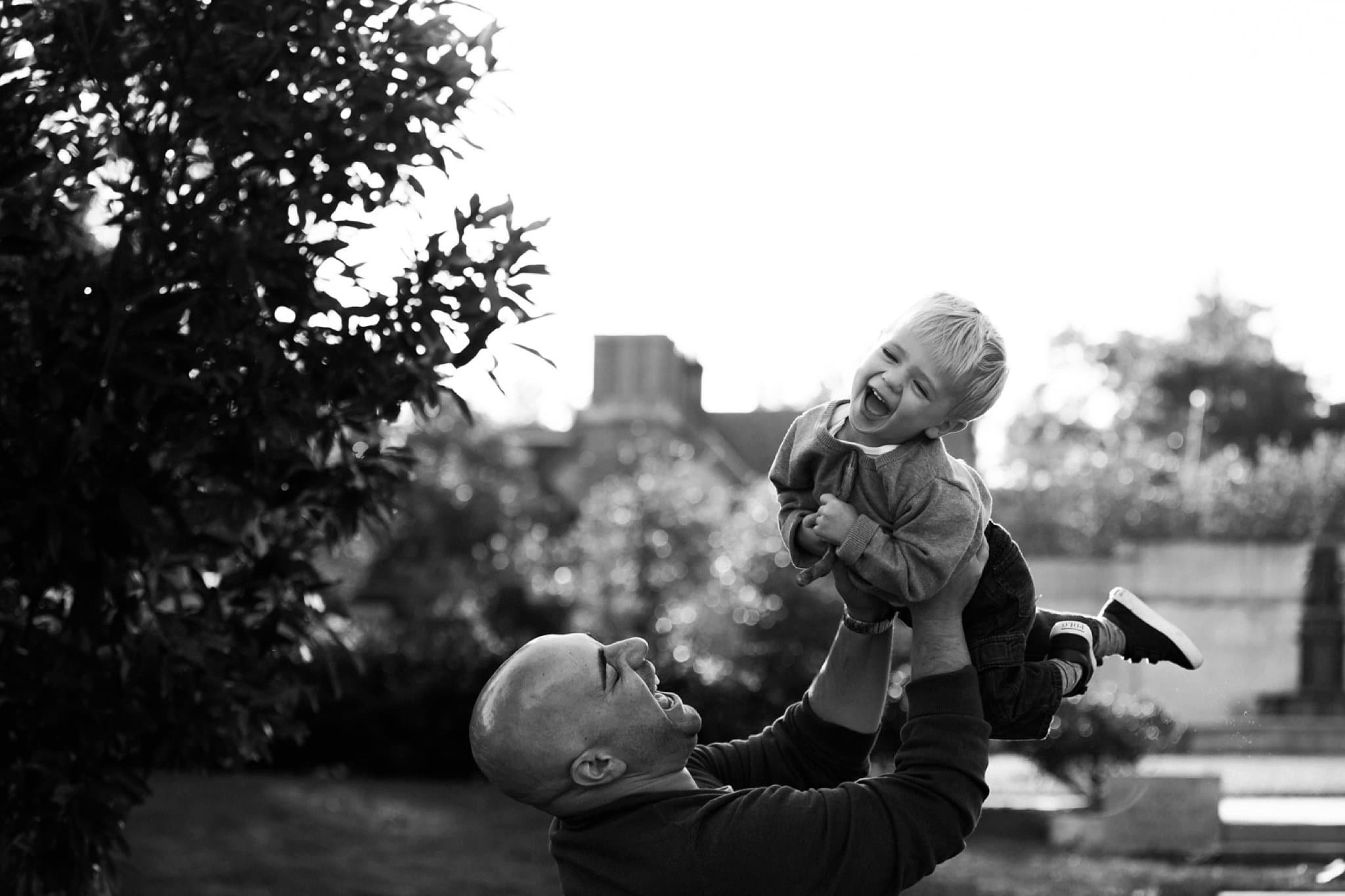 Photo of father and child at mellon park in pittsburgh pa