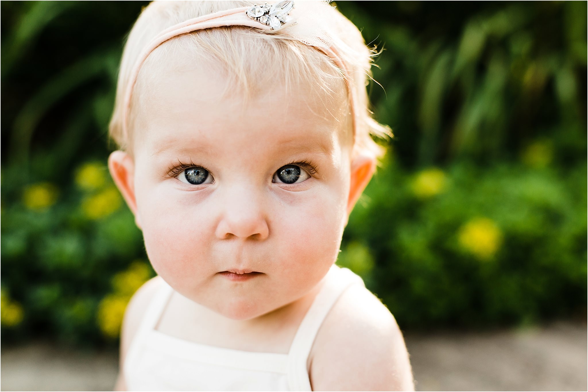 Blue eyed baby girl photo