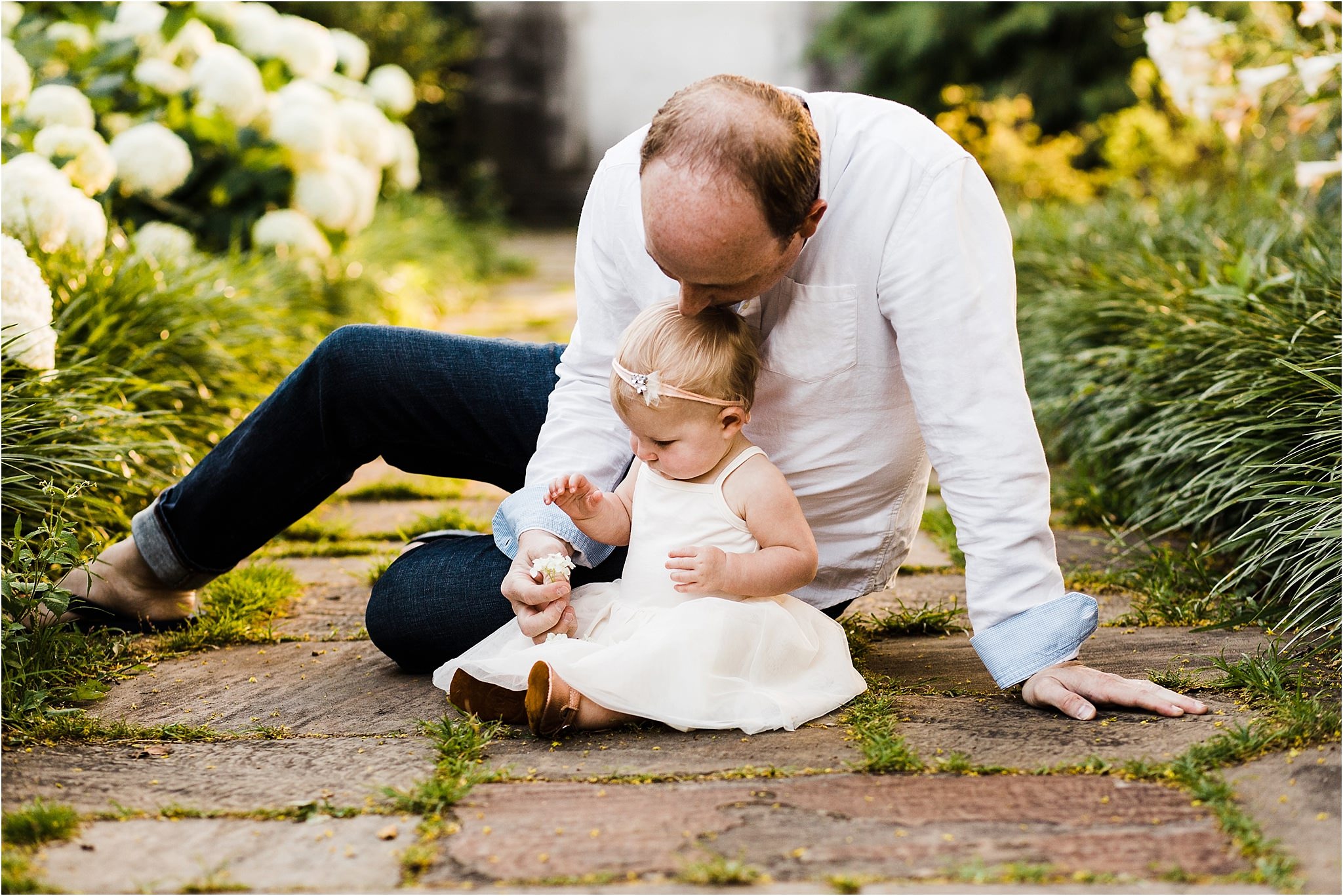 Father and Daughter moment at sunset family session