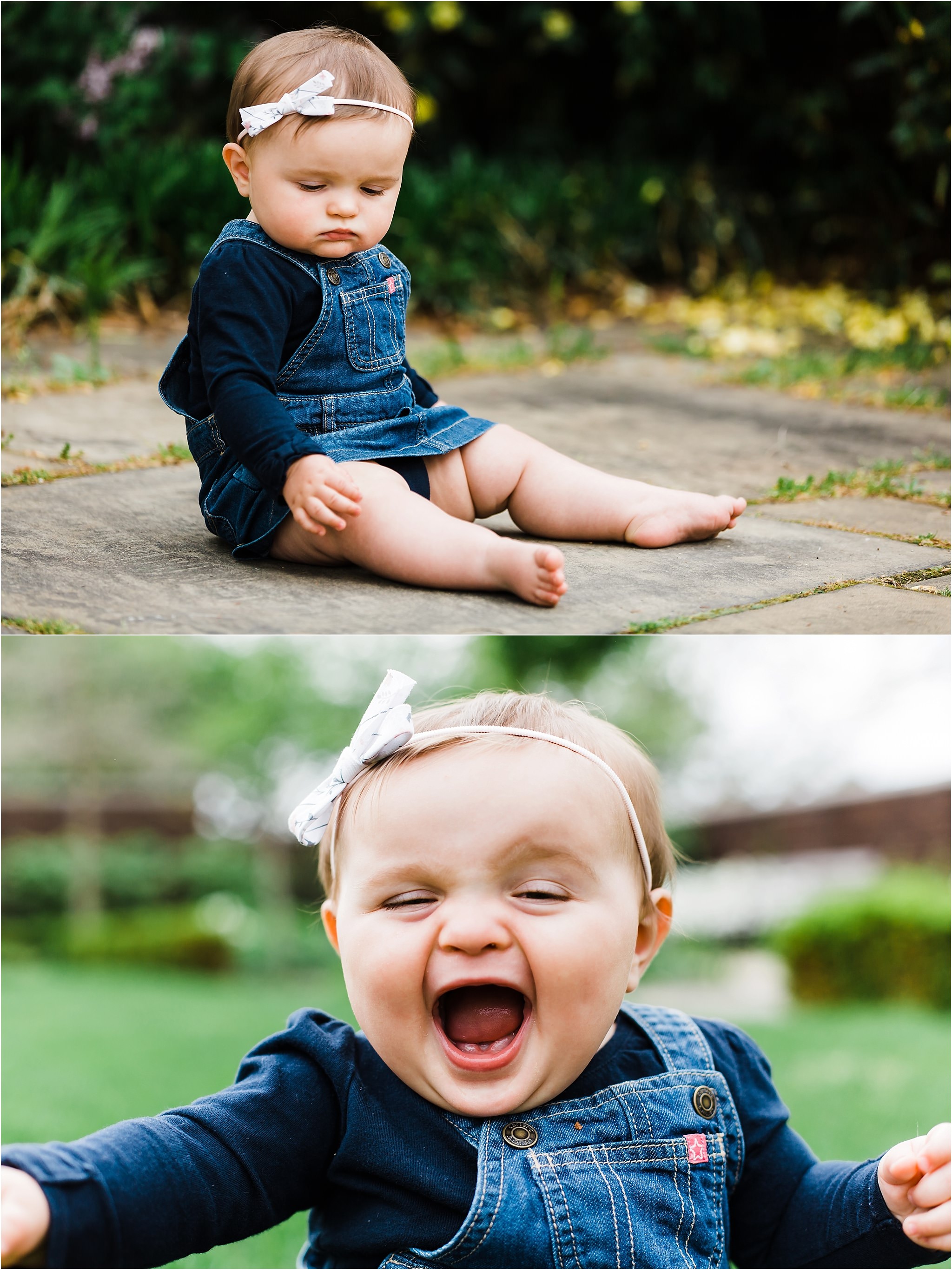 baby girl in oshkosh outfit