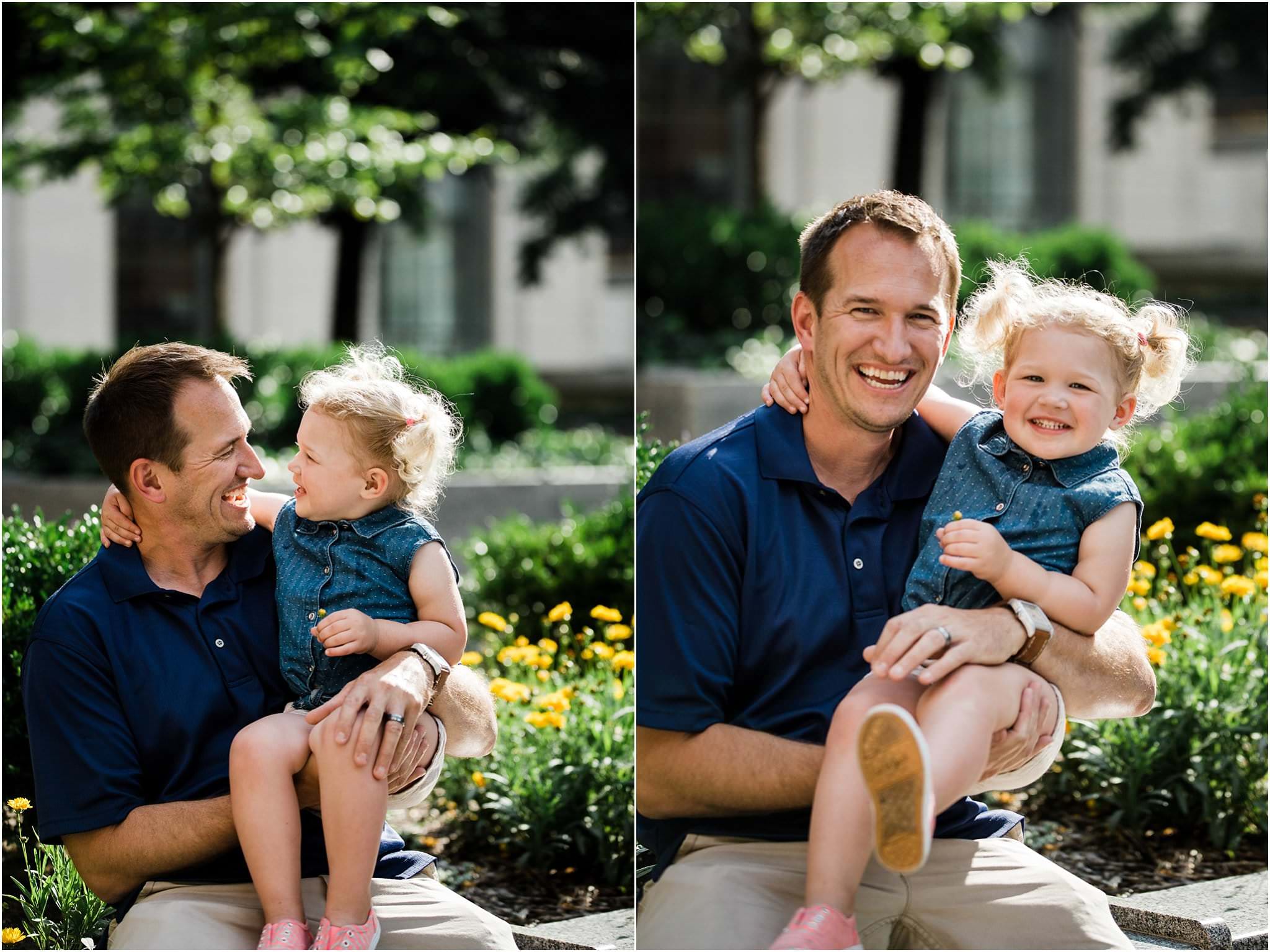 father and daughter photo in Downtown Pittsburgh