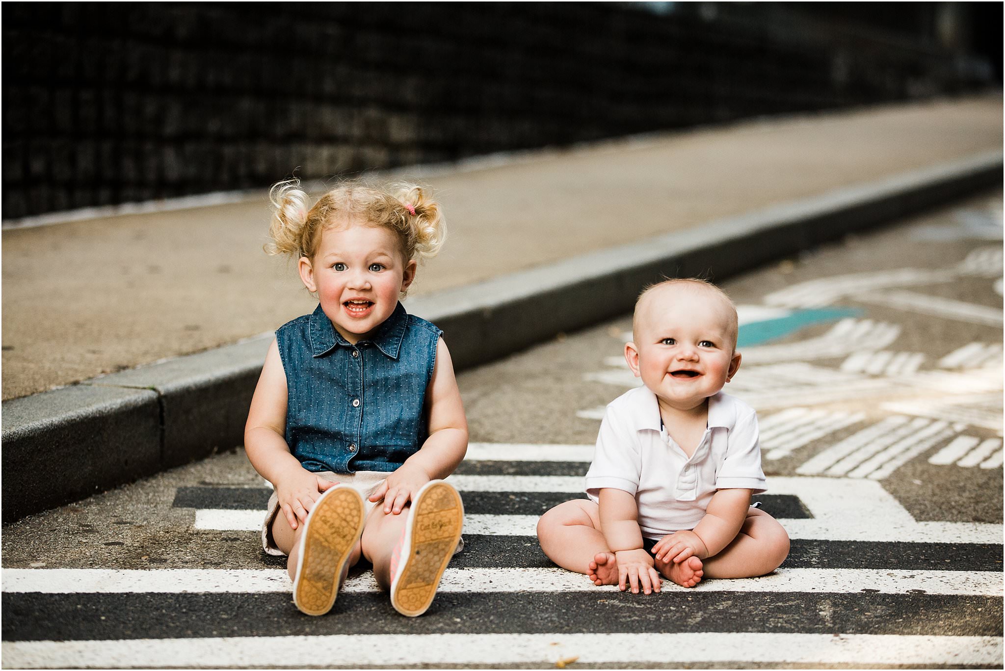 sibling photo on Strawberry Way in Downtown Pittsburgh