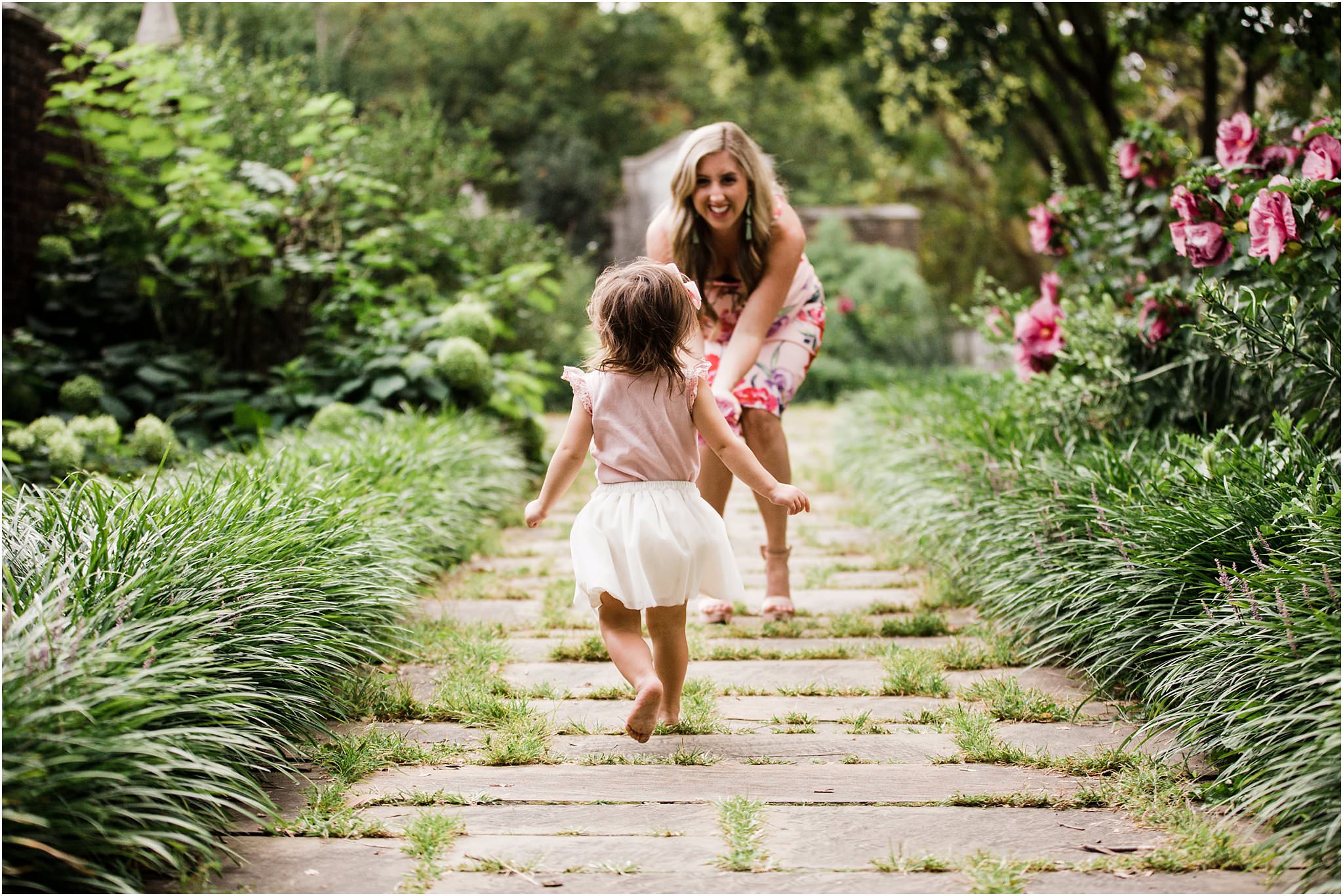 photo of toddler running to ward mother