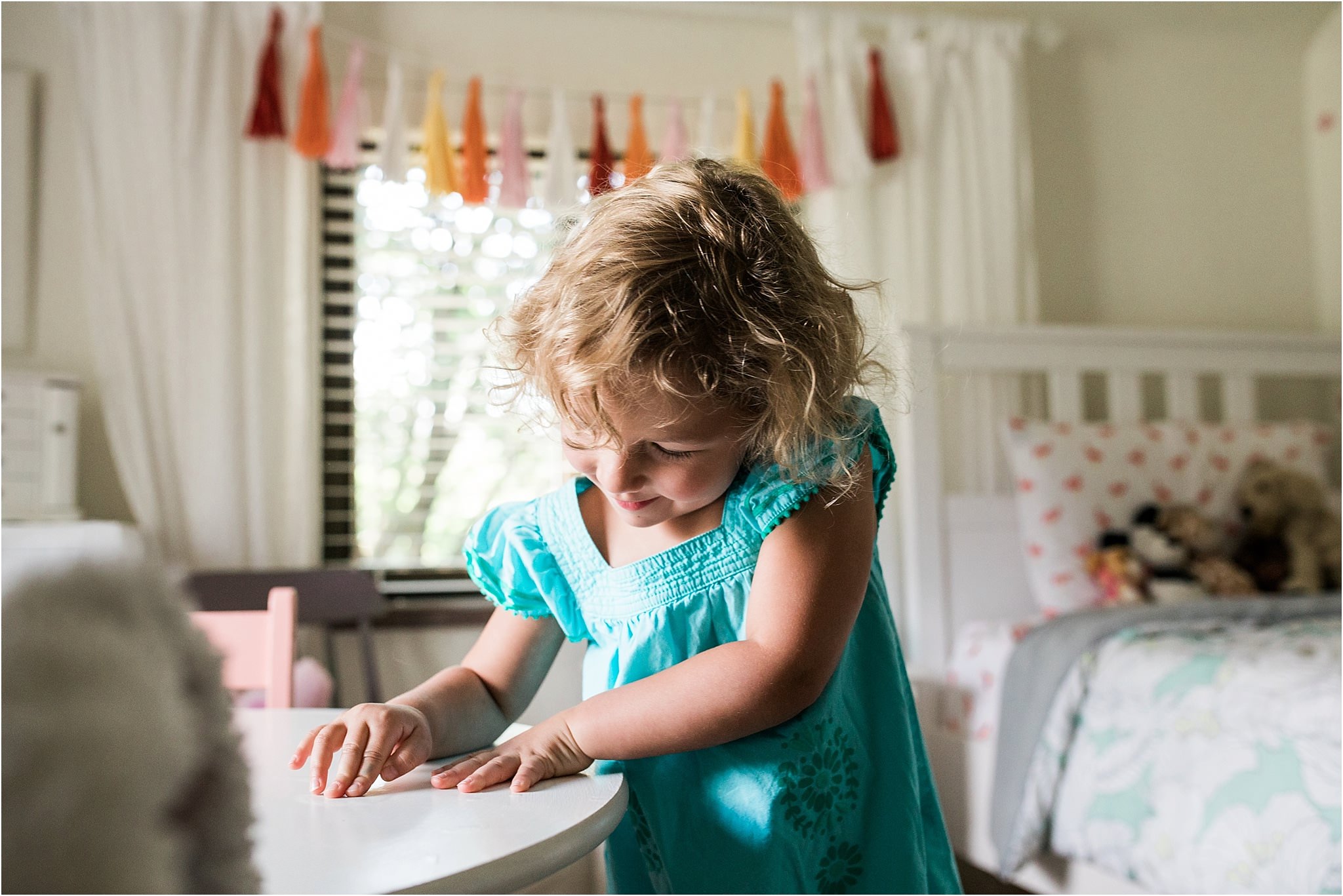 Toddler playing in room