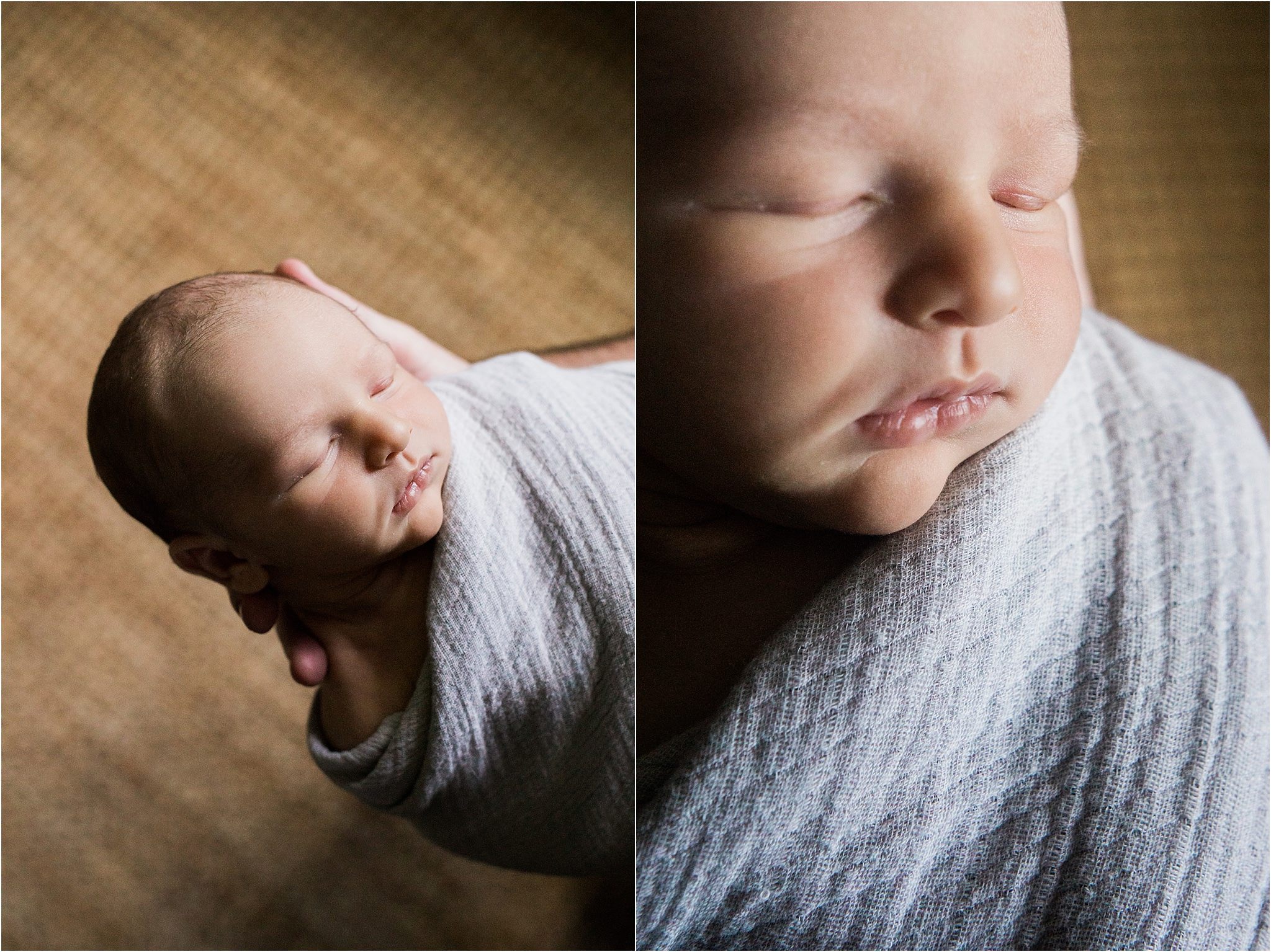 swaddled newborn baby boy