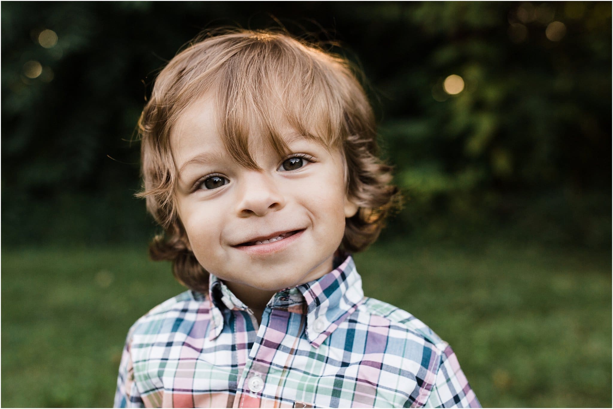 soon to be big brother smiling at golden hour