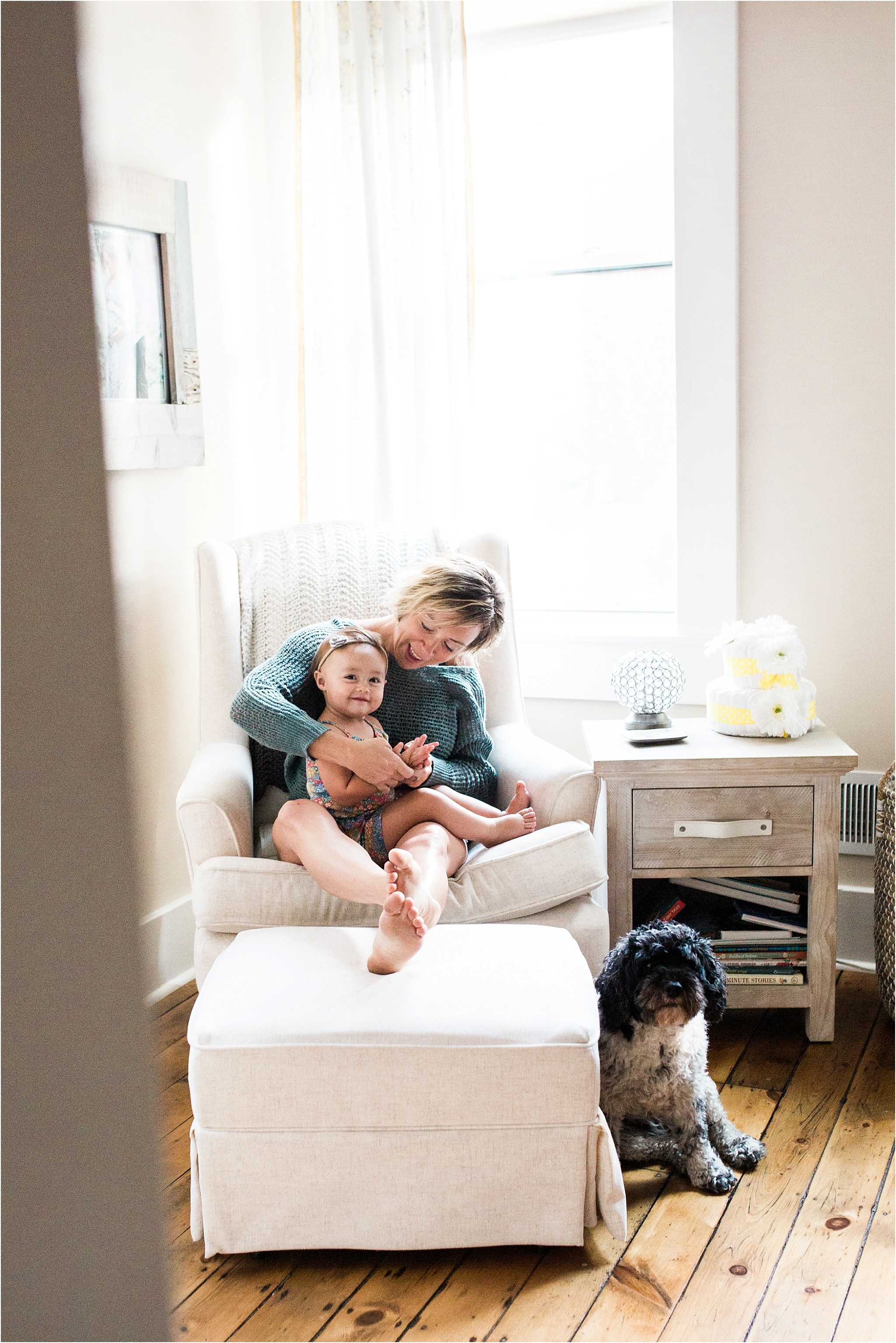 mother reading to baby