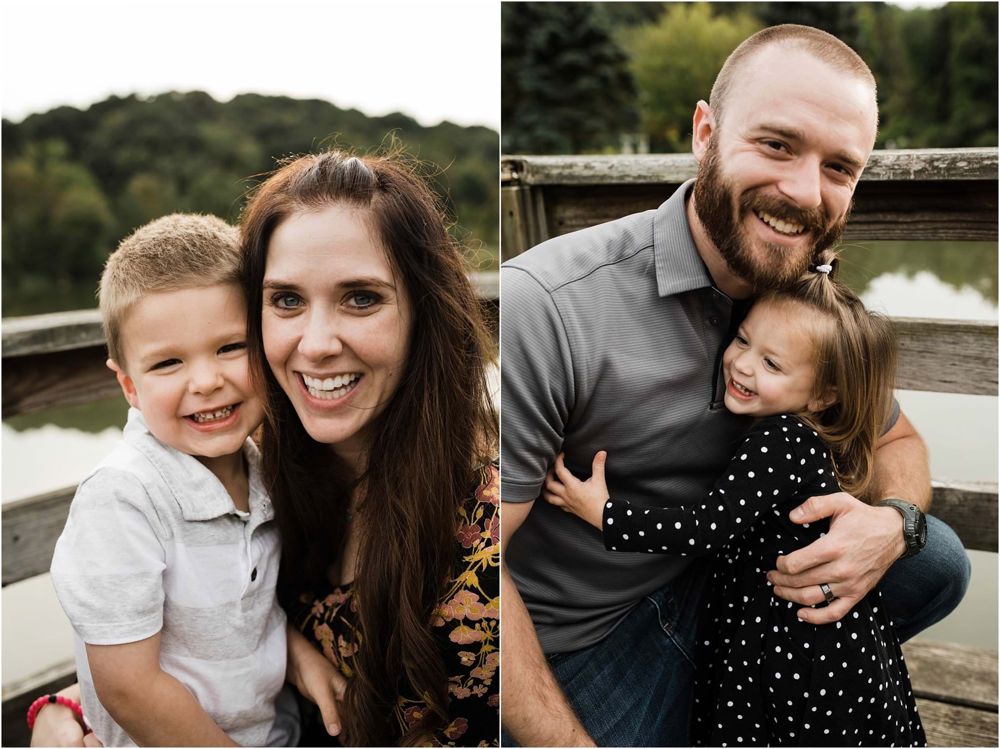 children hugging parents