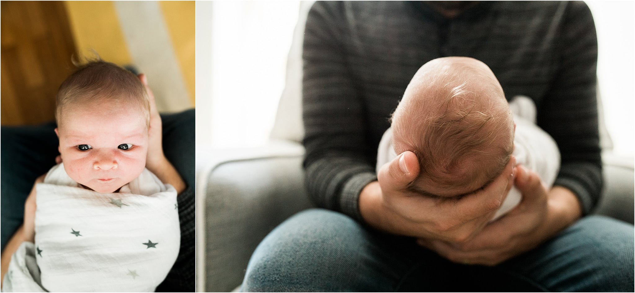 newborn baby in fathers hands