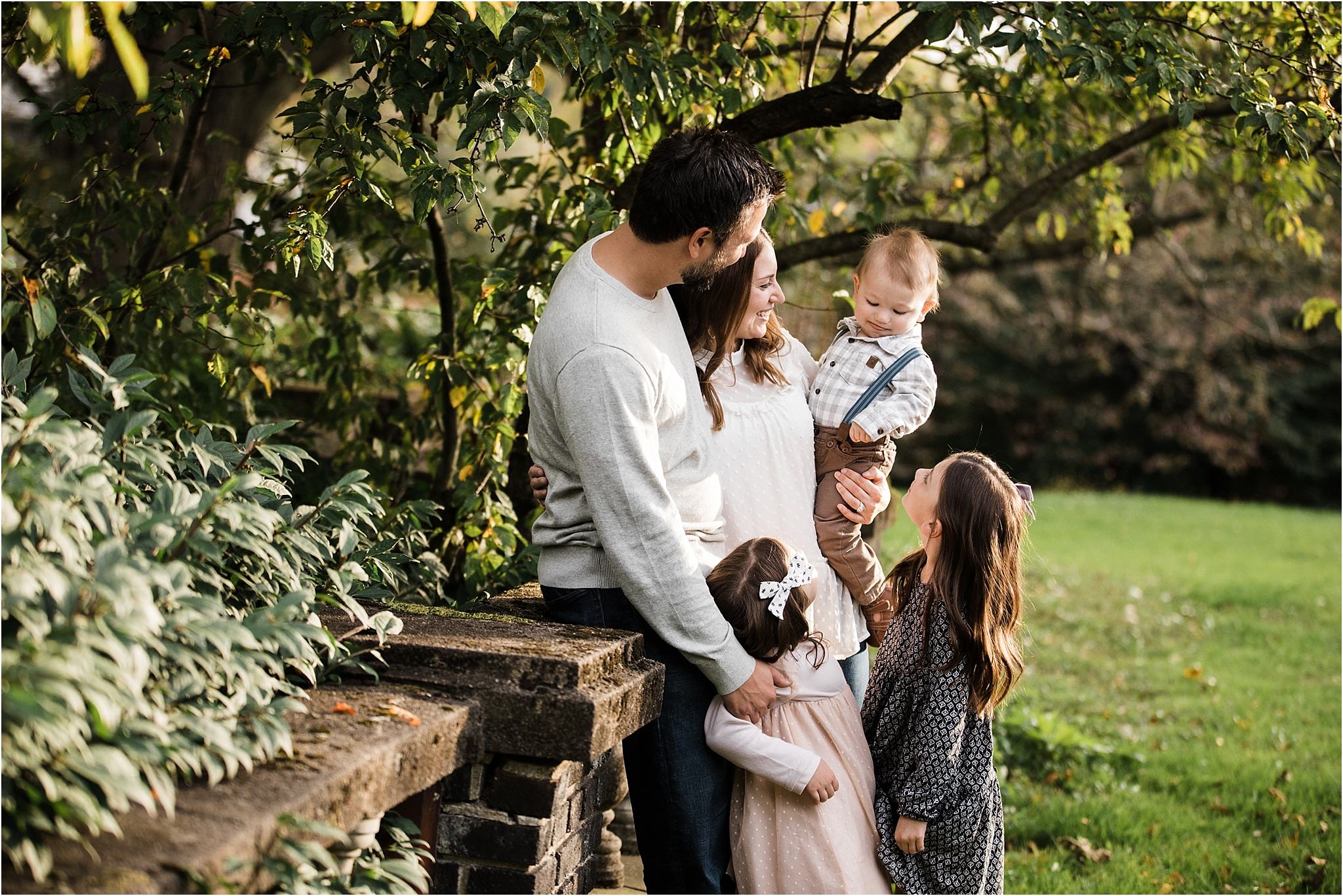 family photo at mellon park walled garden