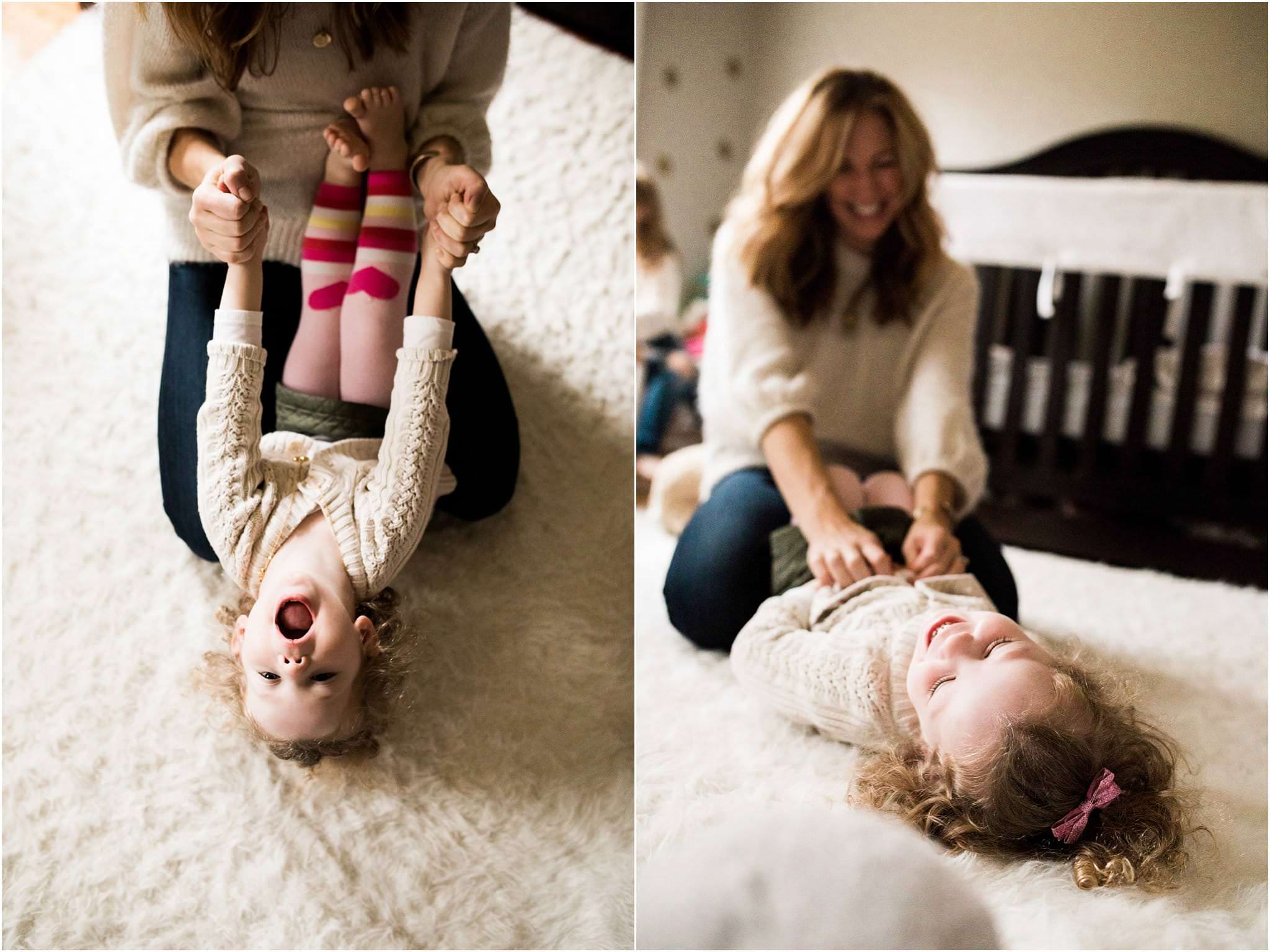 Natural laid back and fun family photos at home