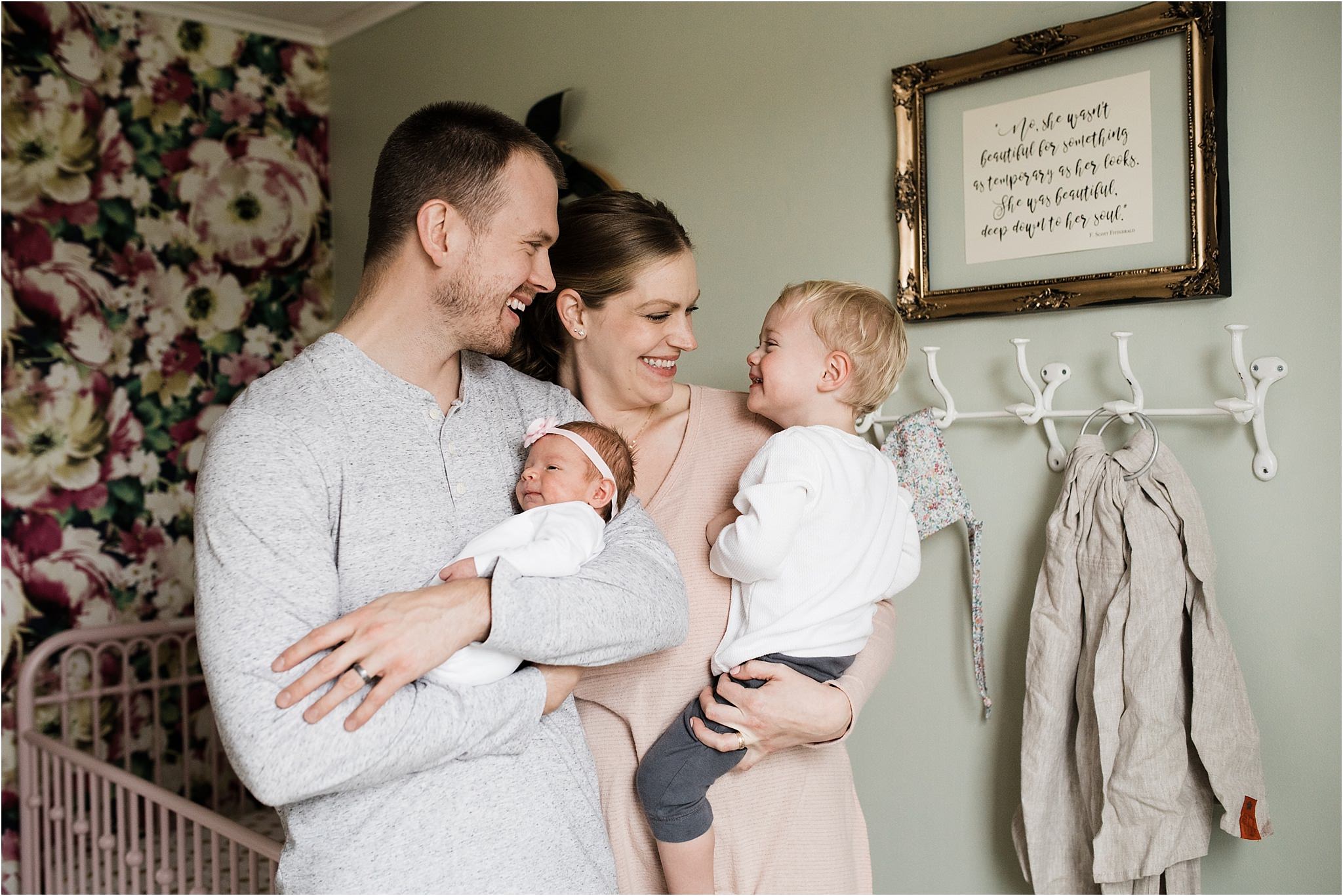 family photo during in home newborn session