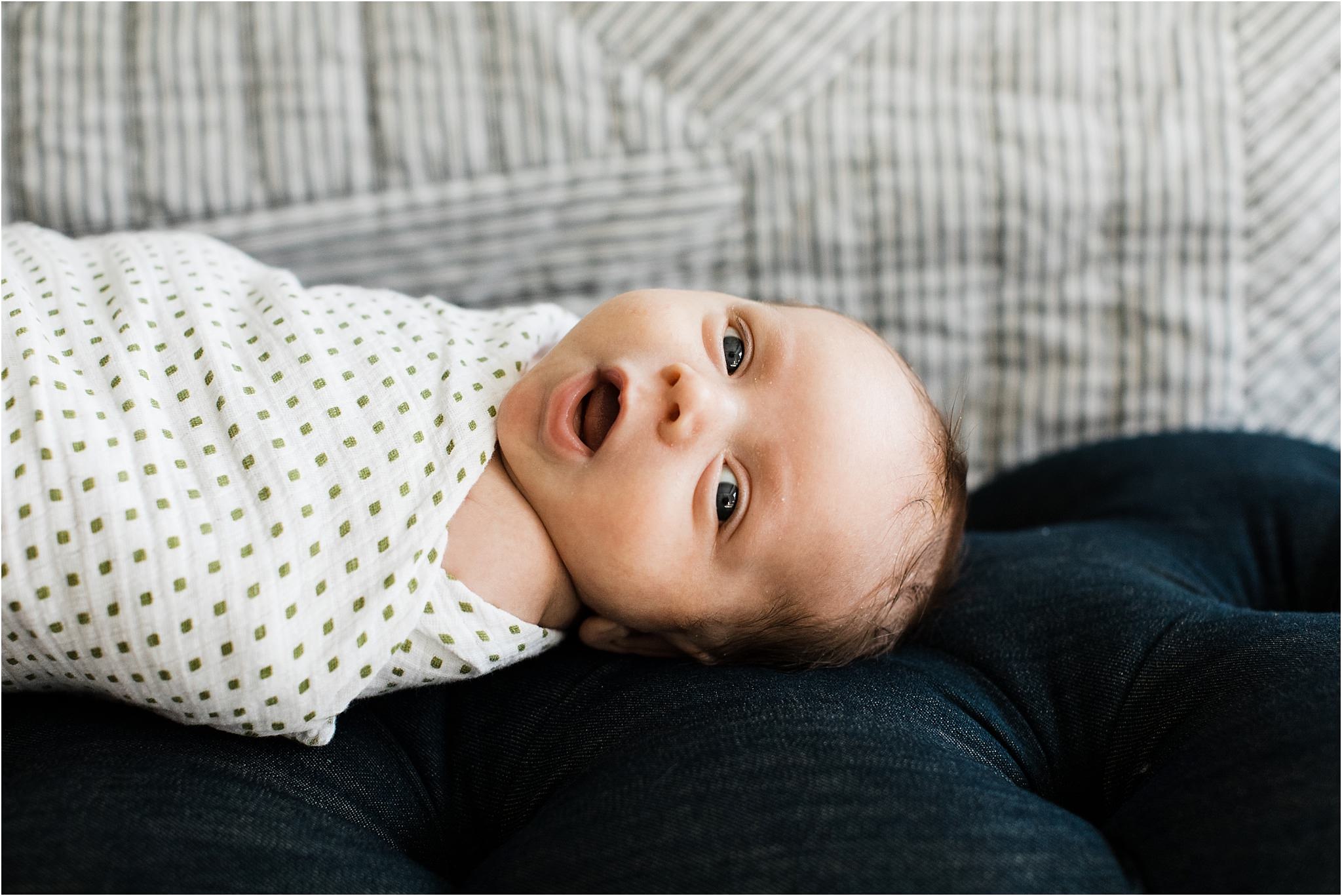 swaddled natural newborn photo 