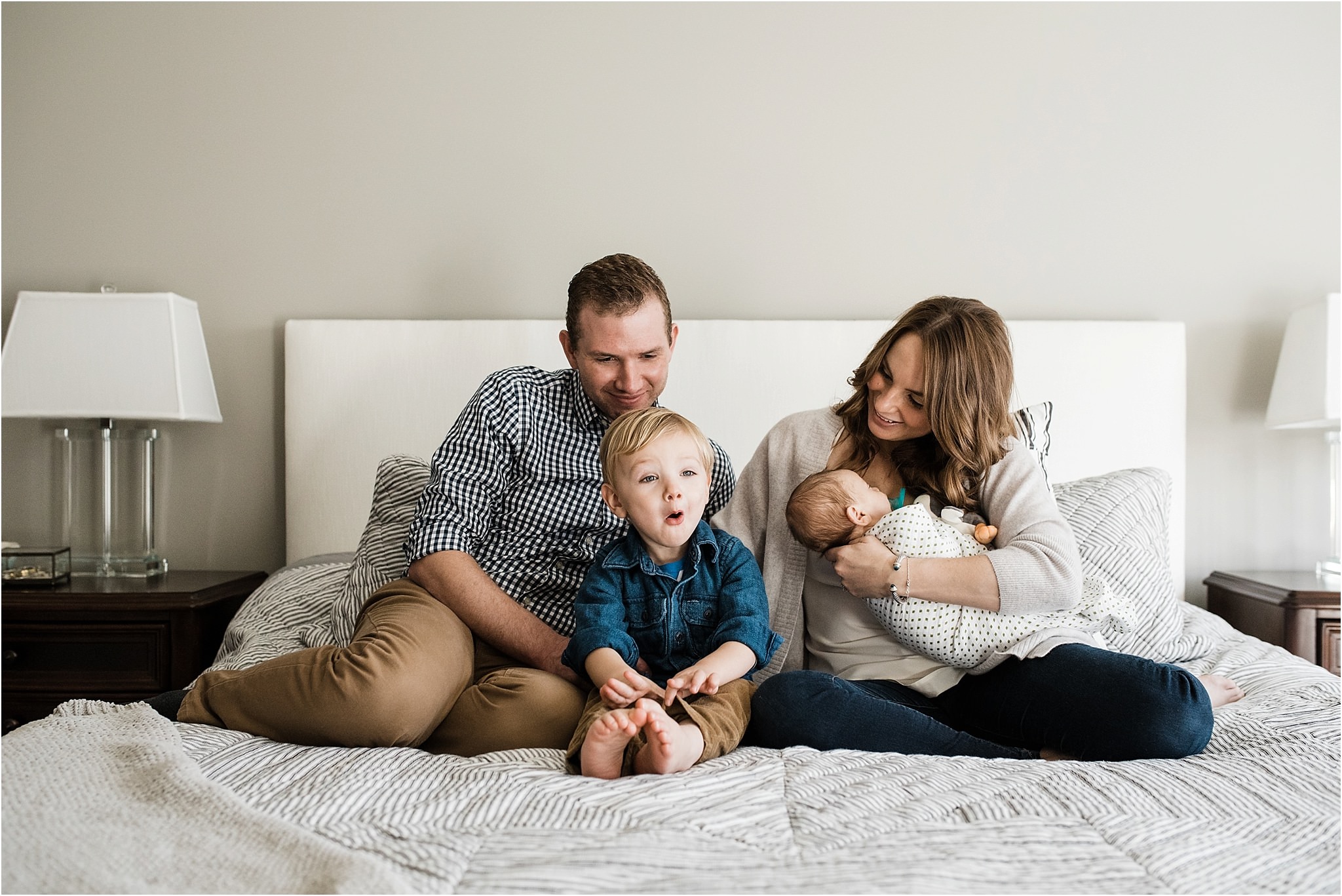 natural family photo during home newborn session