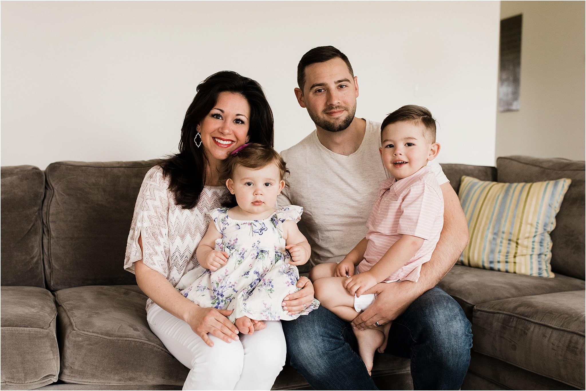 family photo on couch