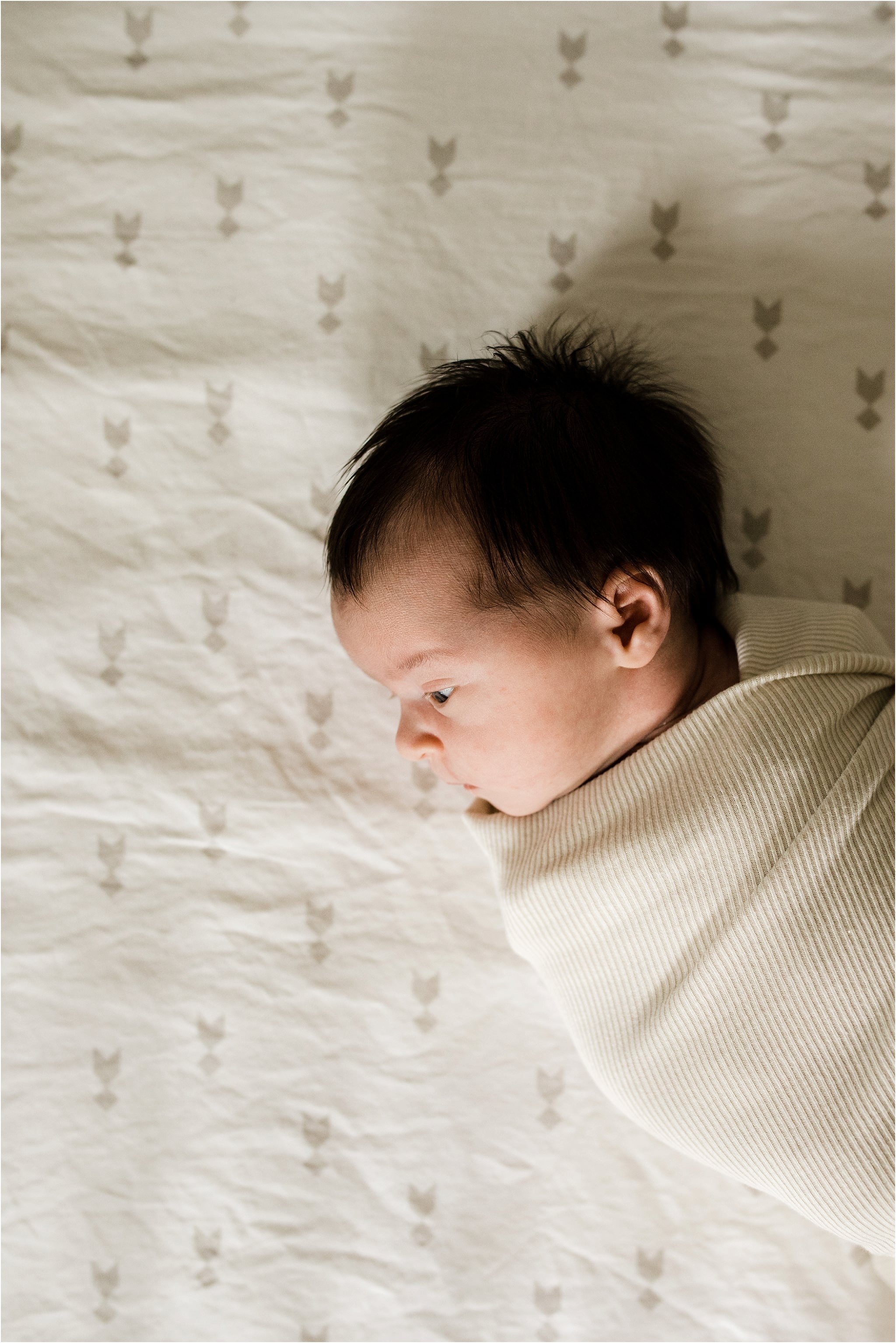 newborn photos in crib