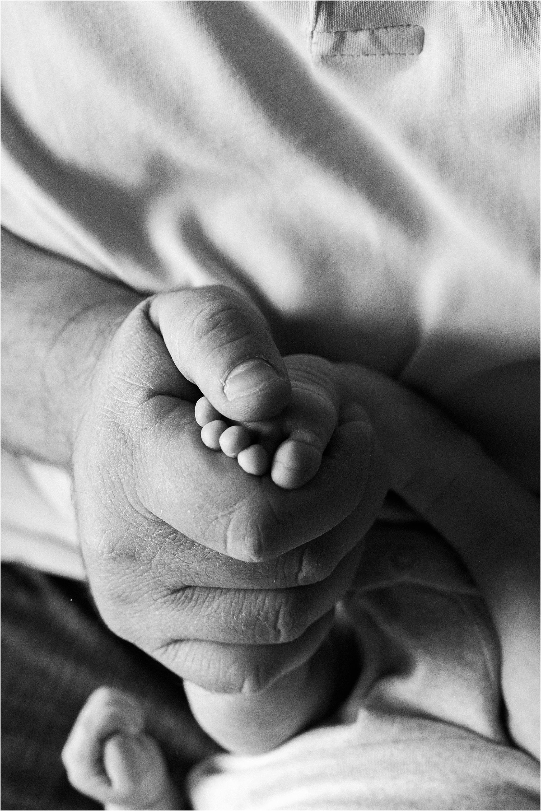 baby toes in fathers hand