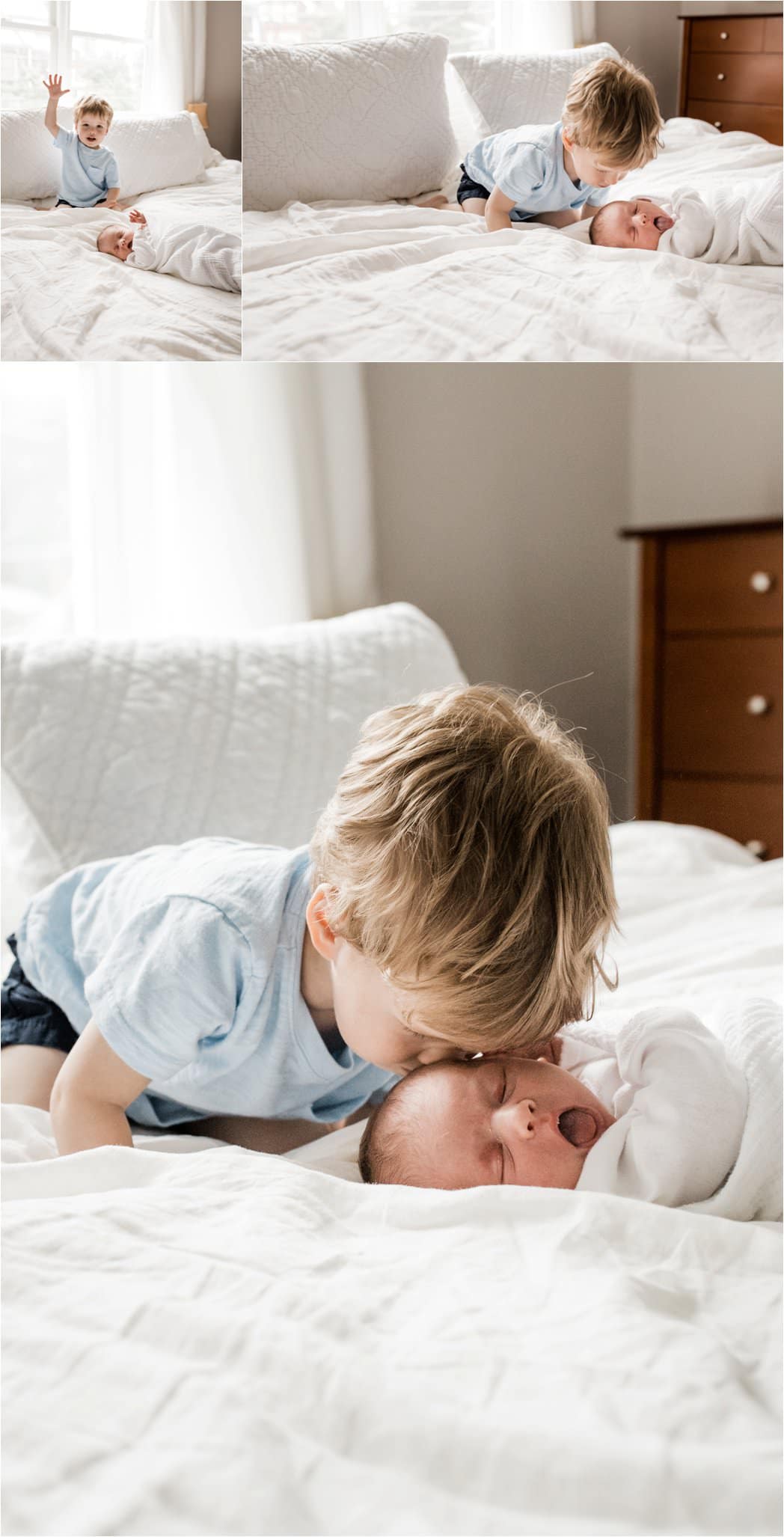 new big brother kissing newborn 