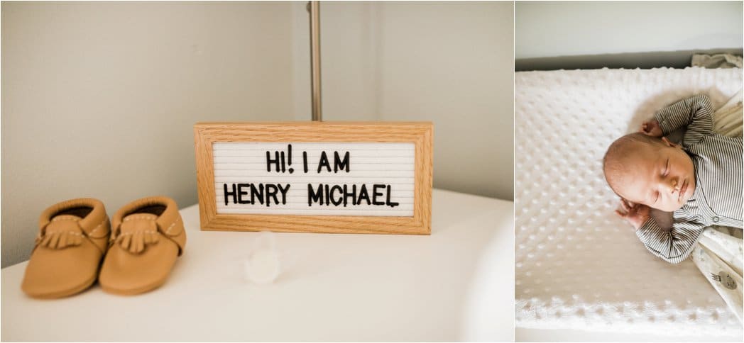 letterboard name sign and newborn baby