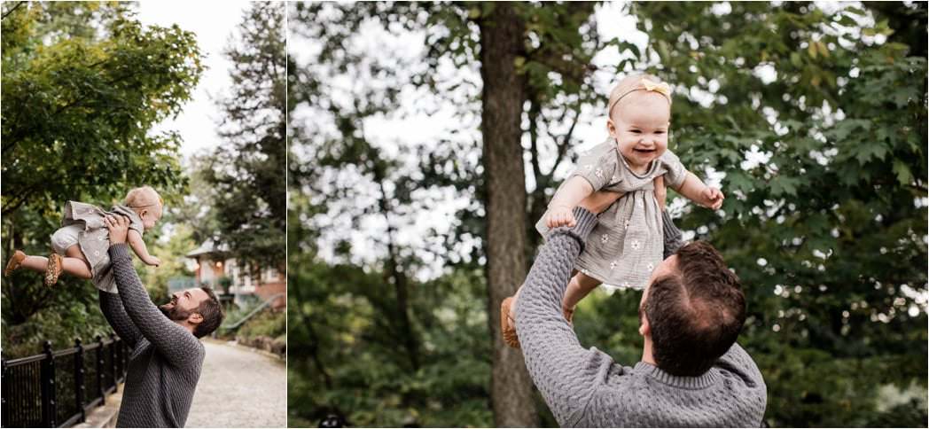 FATHER HELPING ONE YEAR OLD FLY