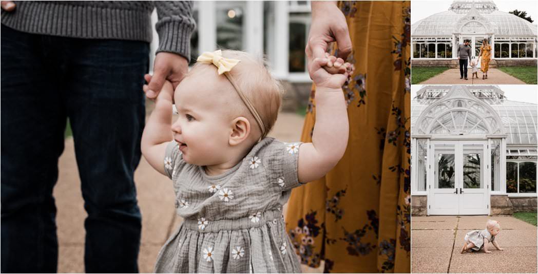 ONE YEAR OLD WALKING AND HOLDING PARENTS HANDS