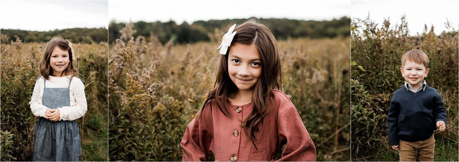 child portraits in open field in pittsburgh pa