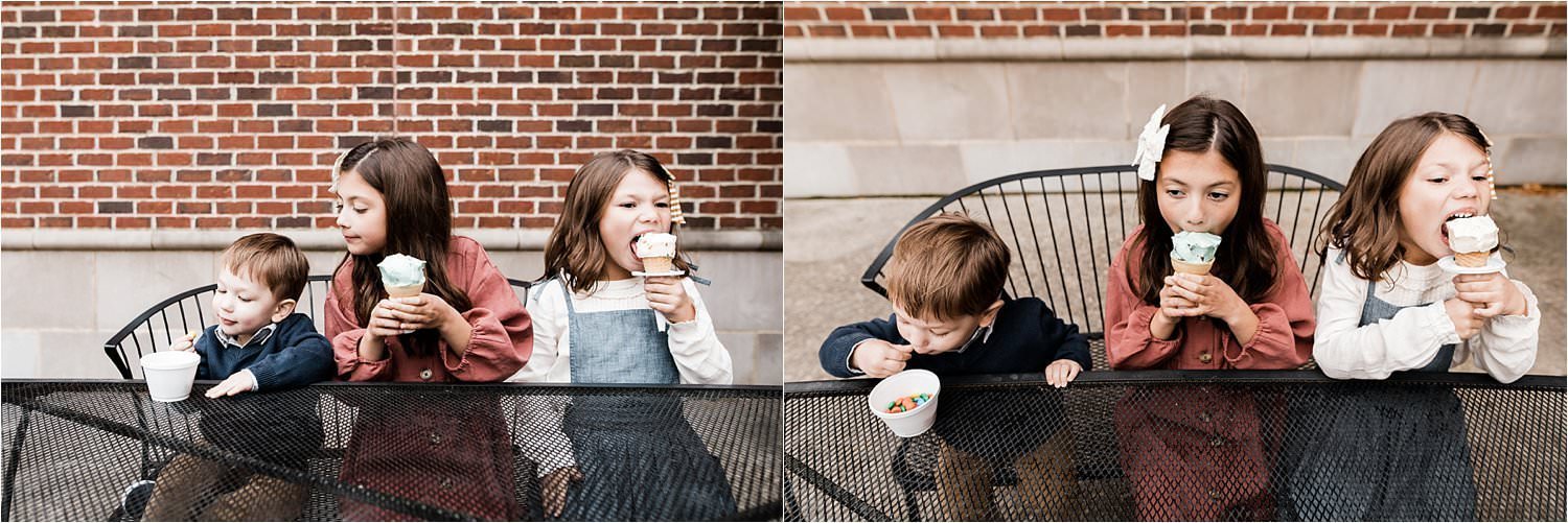 ice cream after family photo session