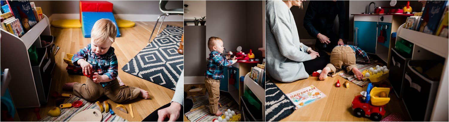 playful family photos at home