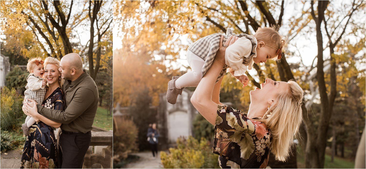 Fun family photo at Mellon Park in Pittsburgh PA