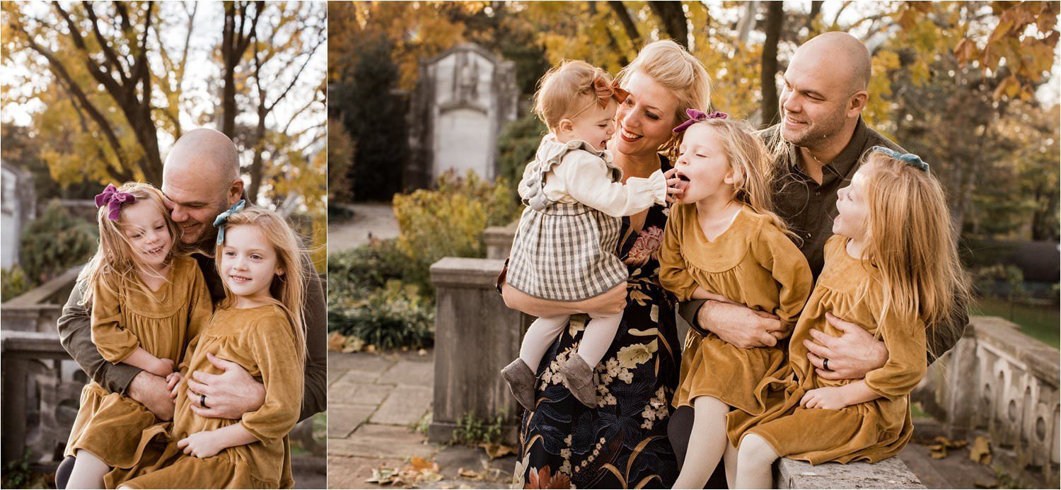 Fun family photo at Mellon Park in Pittsburgh PA