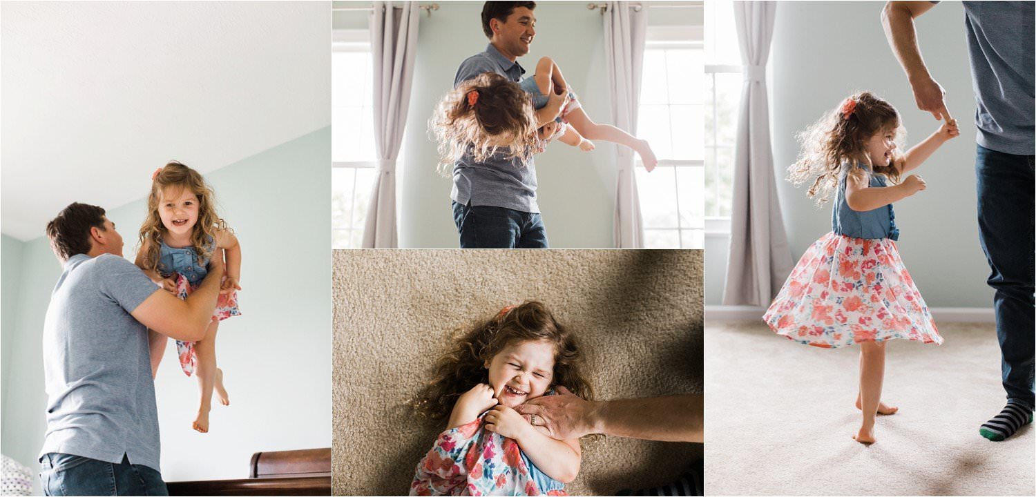 natural and realistic photos of father and daughter at home