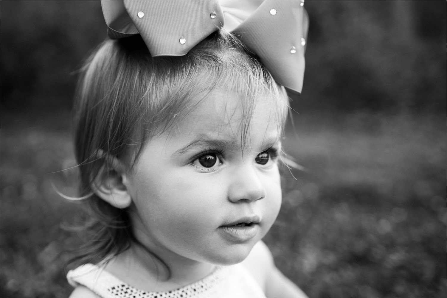 black and white toddler girl portrait