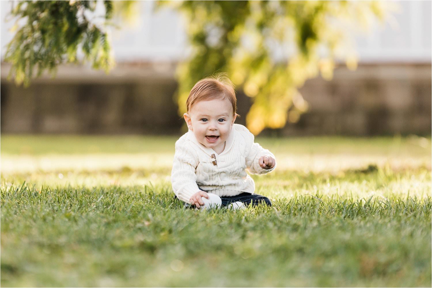 6 month old sitting portrait